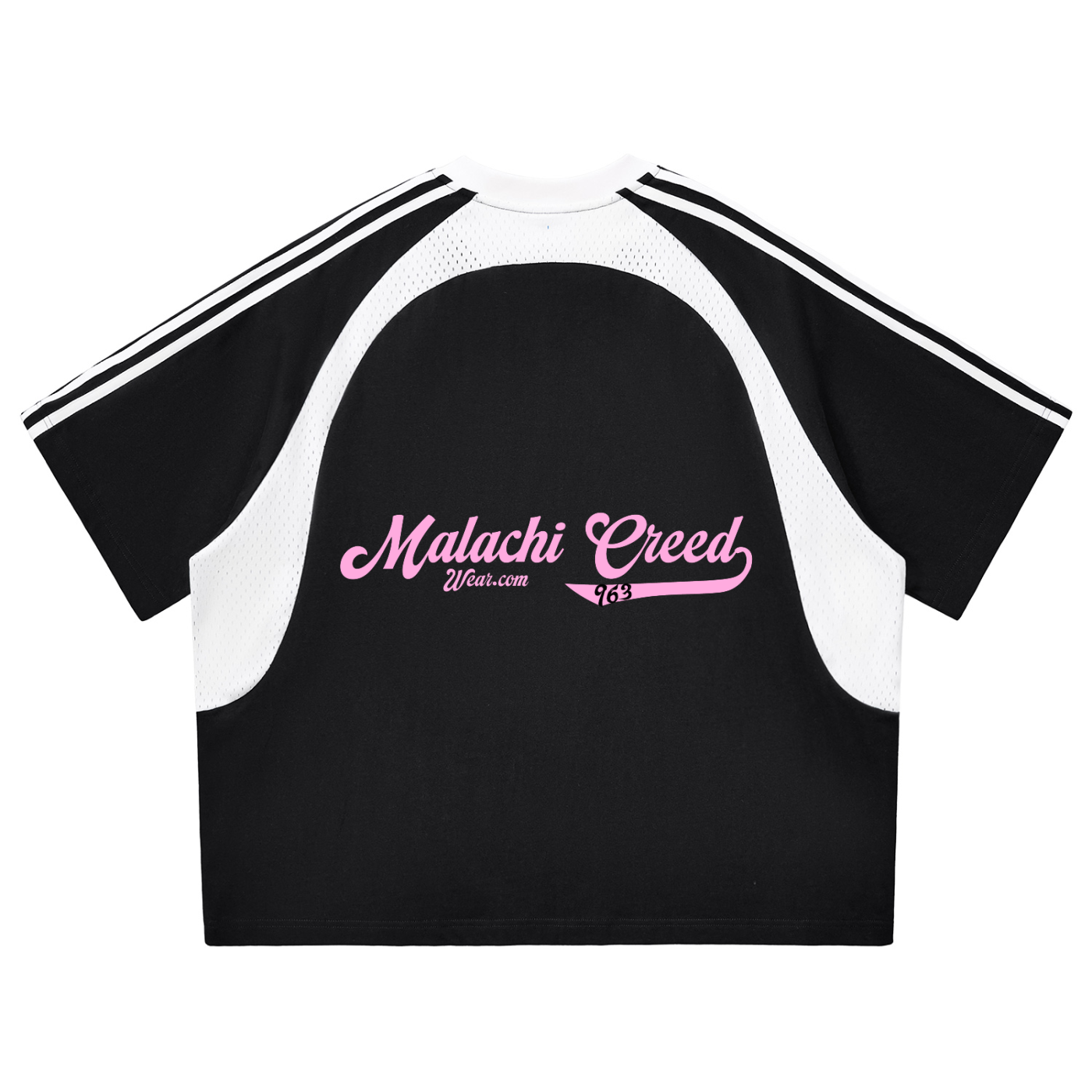 Contrast Stripes Panel Mesh T-shirt