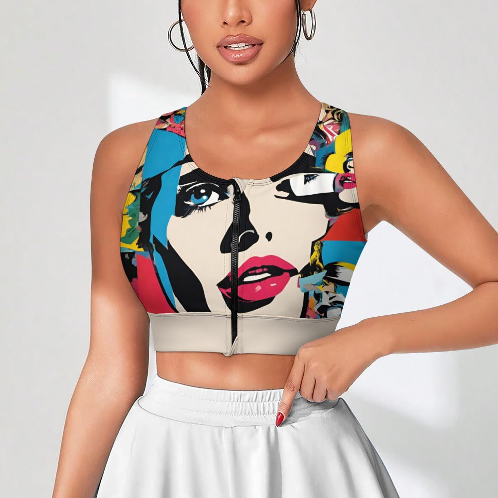 ZIP FRONT CROP