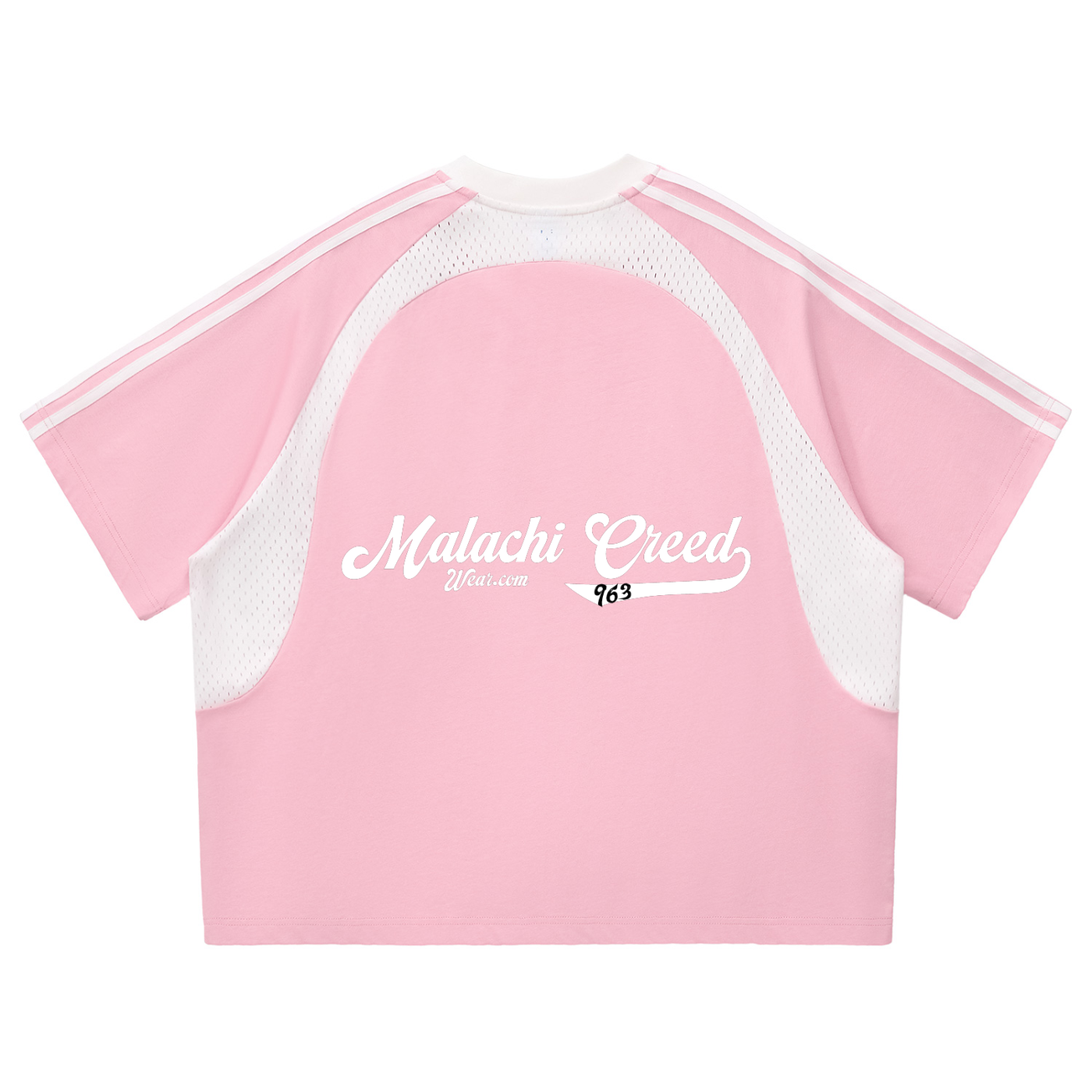 Contrast Stripes Panel Mesh T-shirt