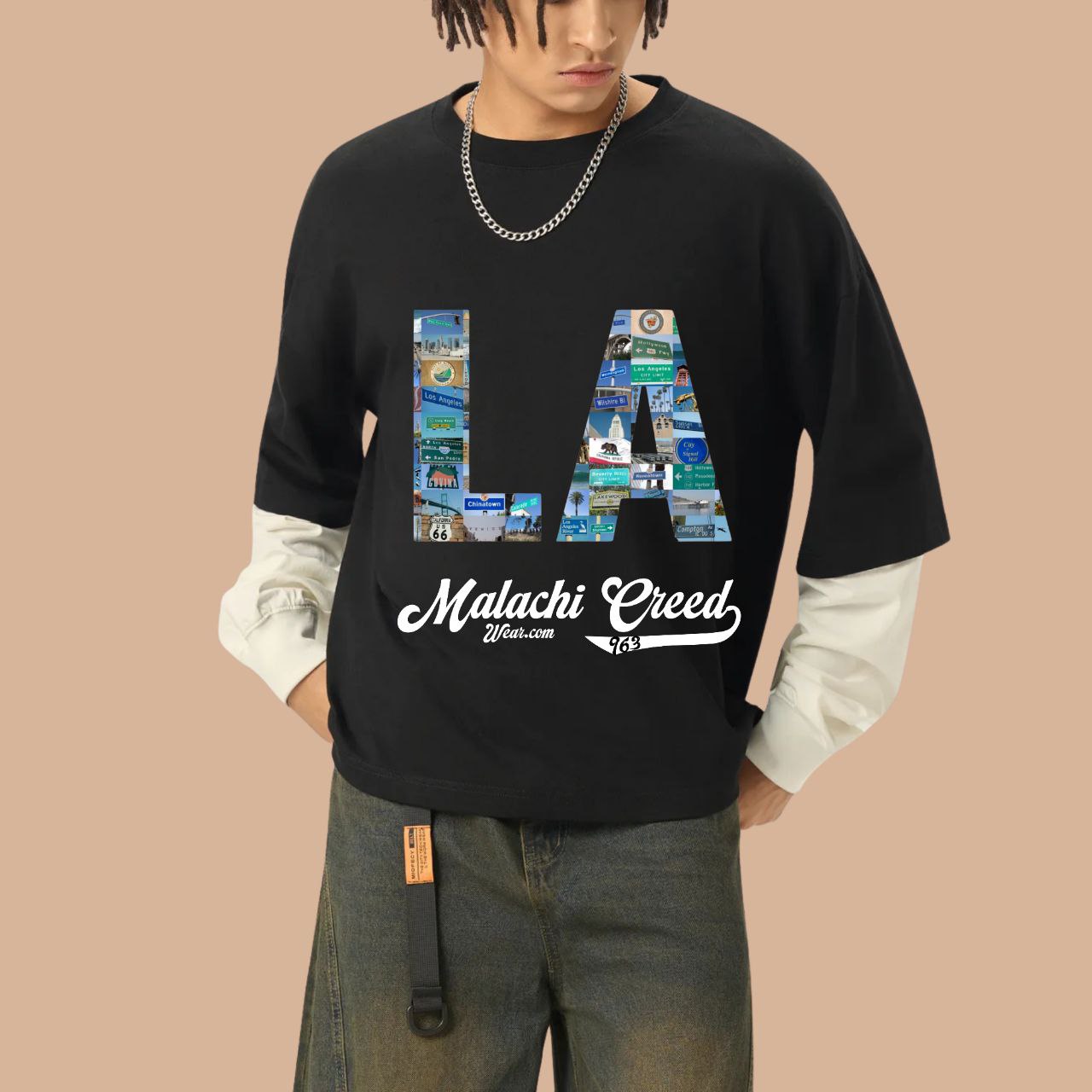 Layered Sleeve Cotton T-Shirt