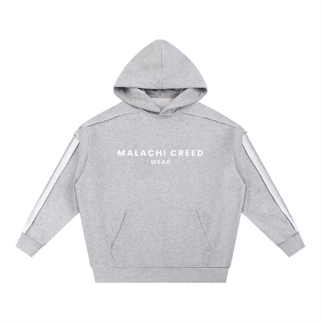 Contrast Tape Raw Edge Double Layered Hoodie
