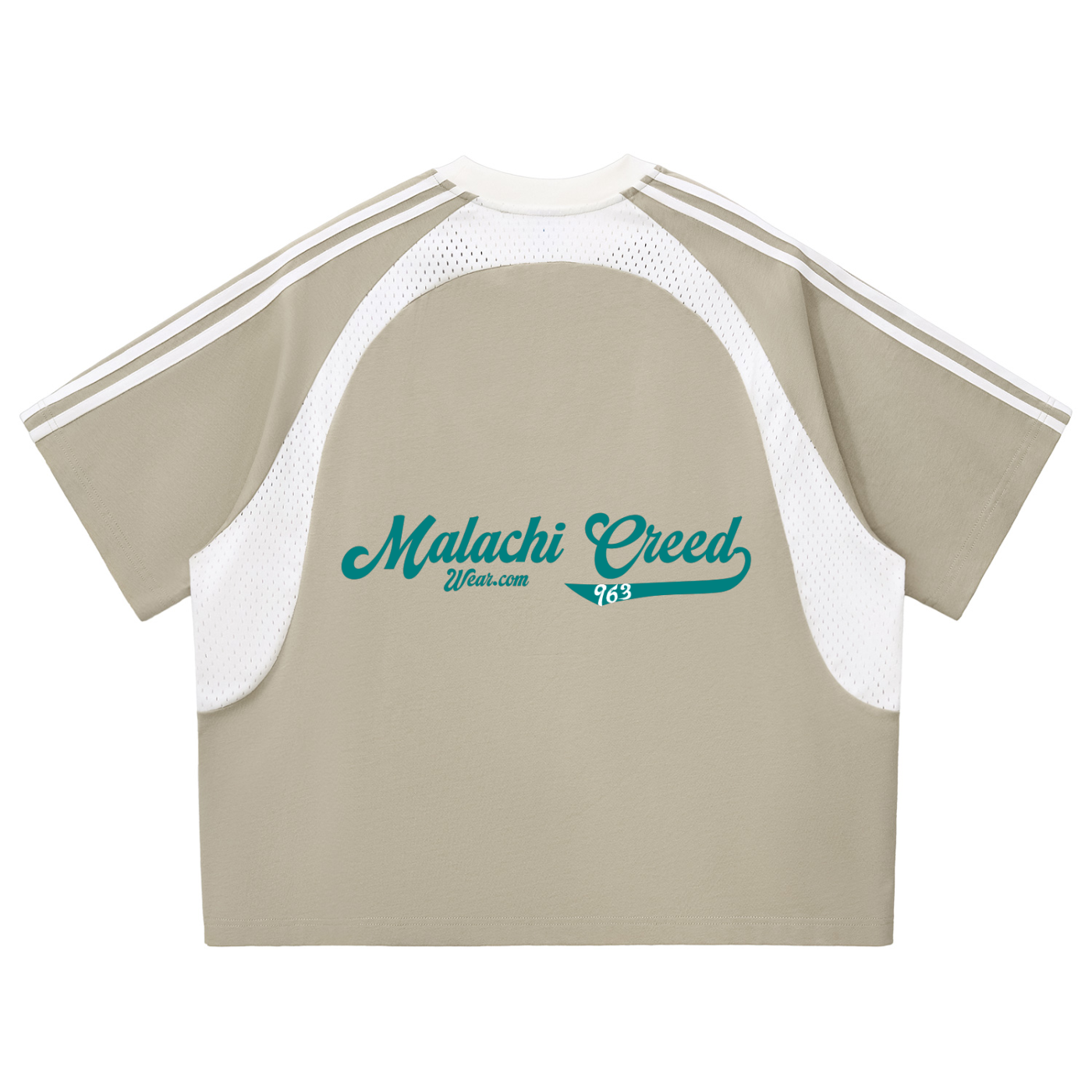 Contrast Stripes Panel Mesh T-shirt