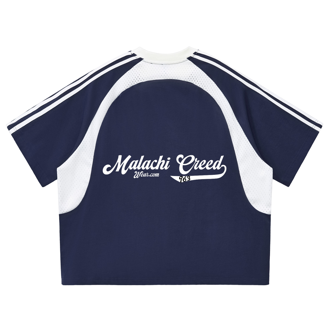 Contrast Stripes Panel Mesh T-shirt