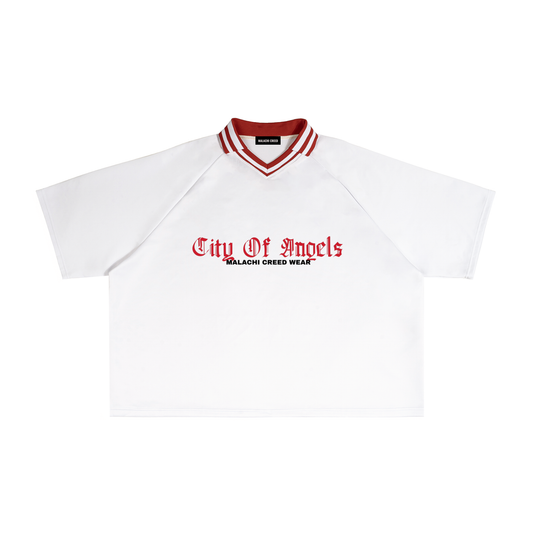 Contrast Lapel Collar Boxy T-Shirt