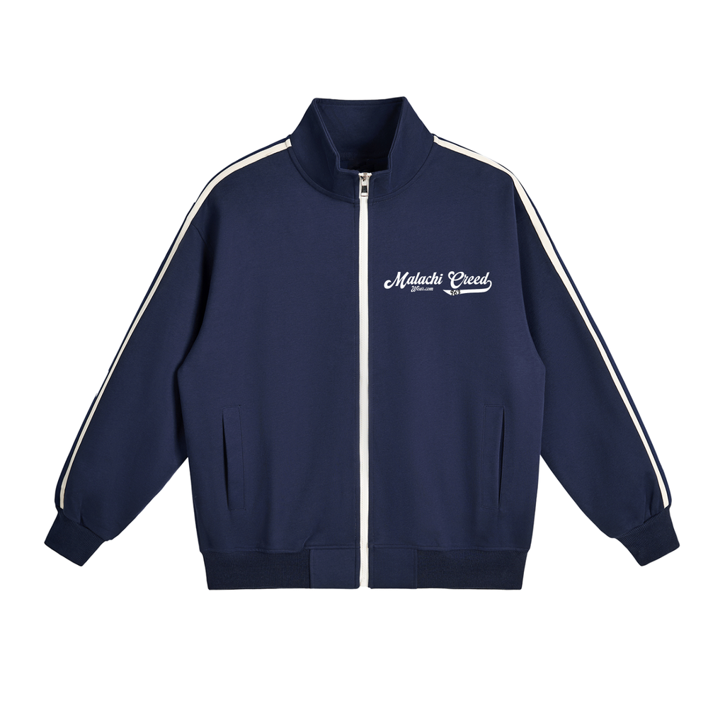 Contrast Side-Stripe Stand Collar Jacket