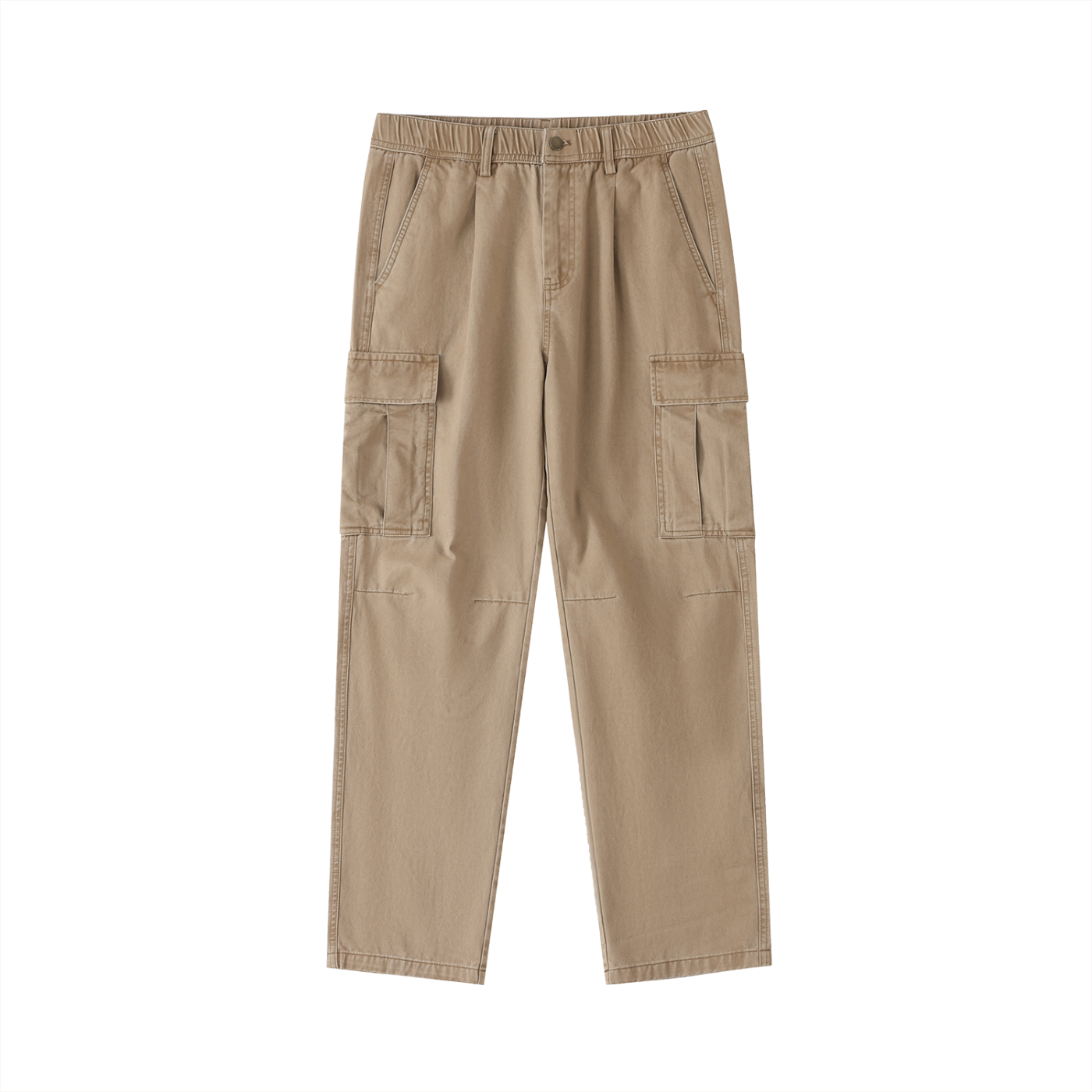 Cotton Elastic-Waist Cargos