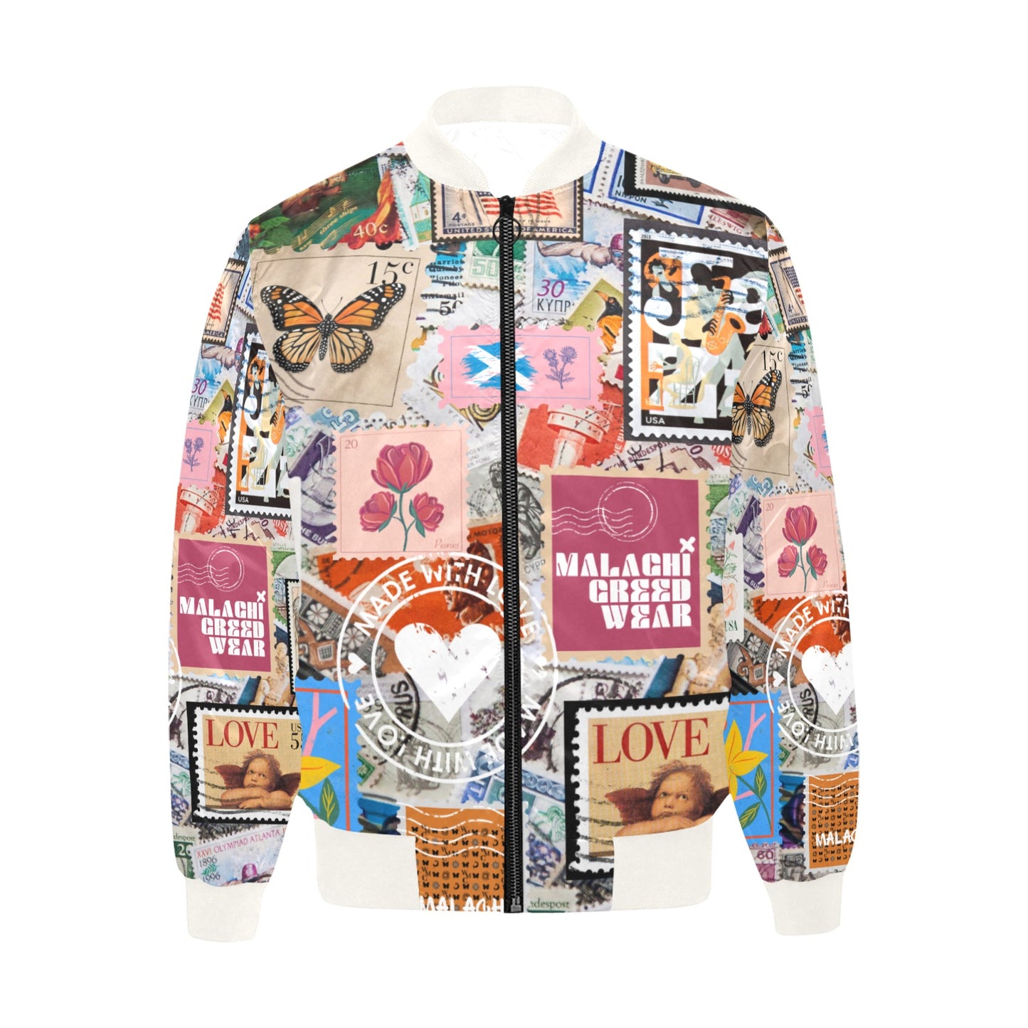 SACRED STAMP QUILTED BOMBER