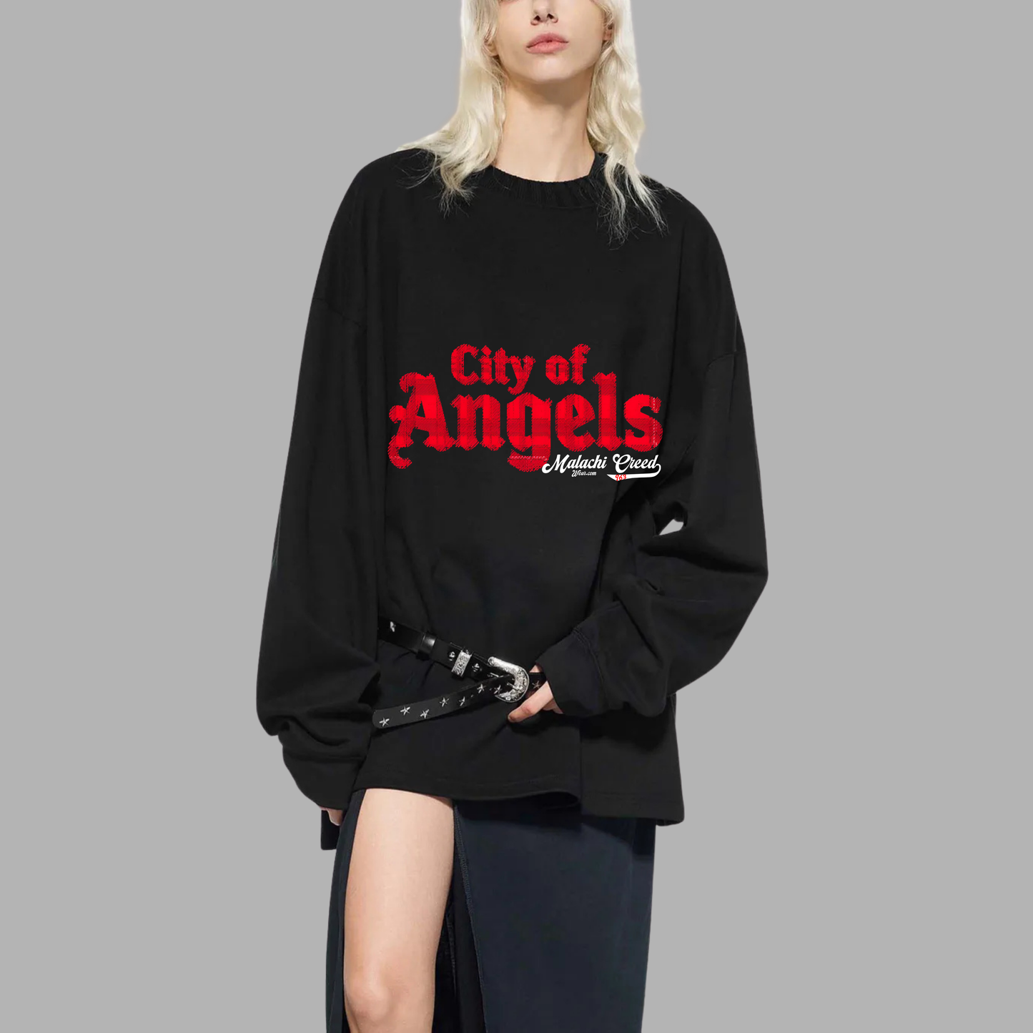 Knitted Round Neck Oversized Sweatshirt