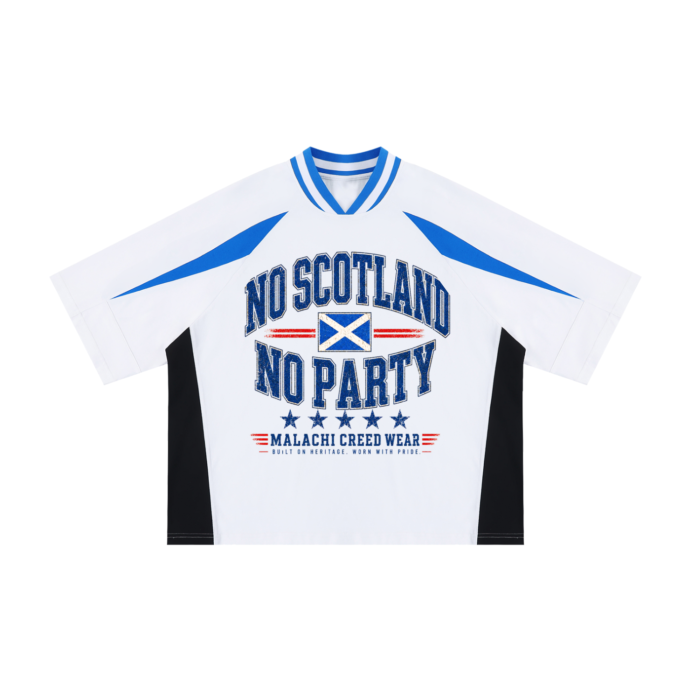 Scottish Unisex Oversized Color Block V-Neck T-Shirt