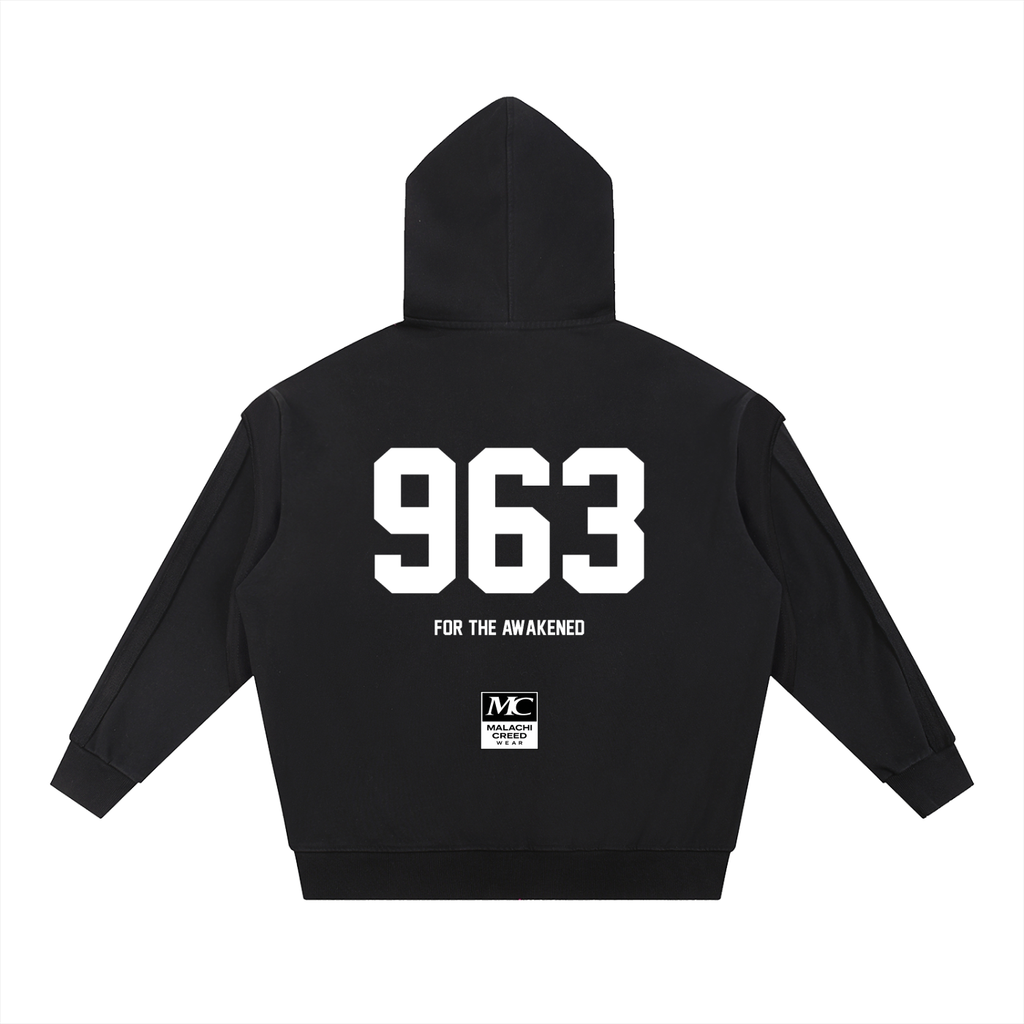 Contrast Tape Raw Edge Double Layered Hoodie