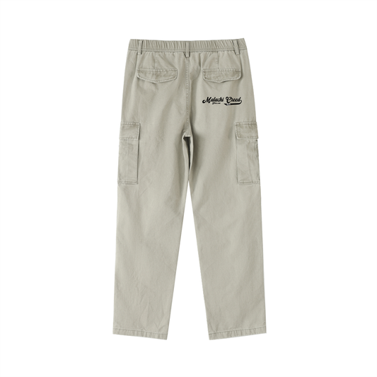 Cotton Elastic-Waist Cargos