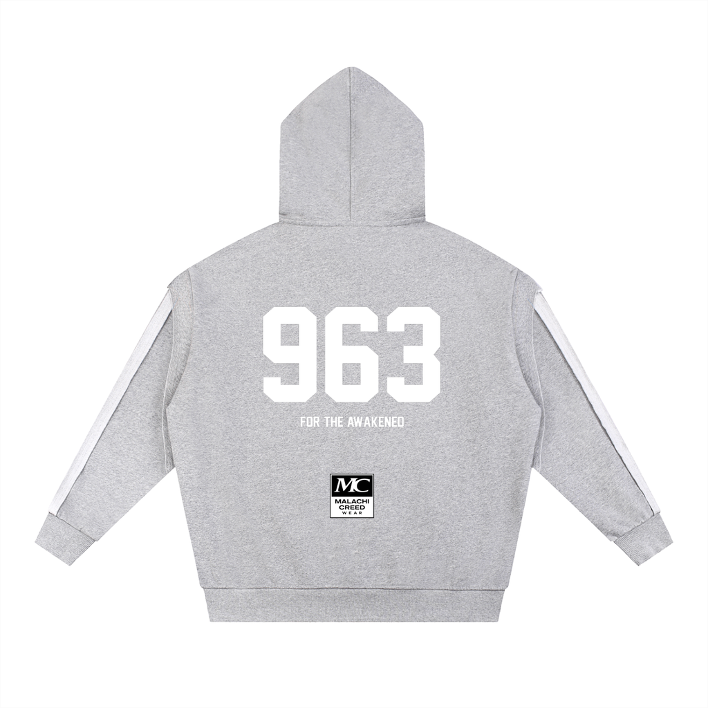 Contrast Tape Raw Edge Double Layered Hoodie
