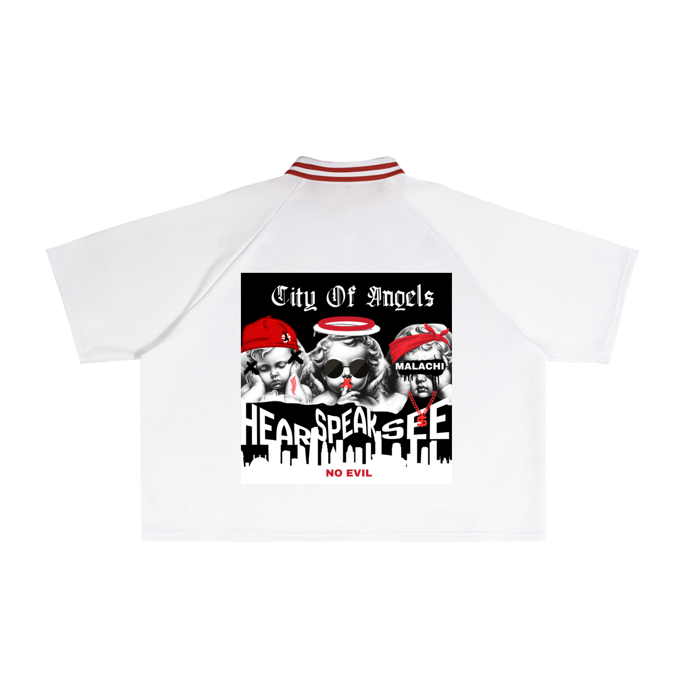 Contrast Lapel Collar Boxy T-Shirt