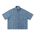 Distressed Wash Short-Sleeve Shirt CALI