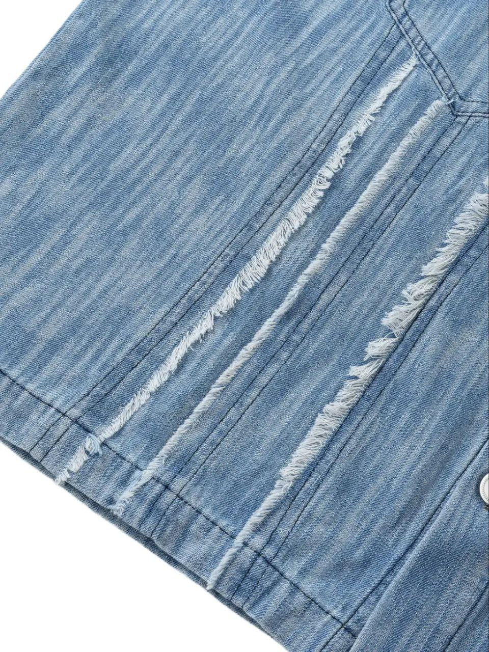 Distressed Wash Short-Sleeve Shirt CALI