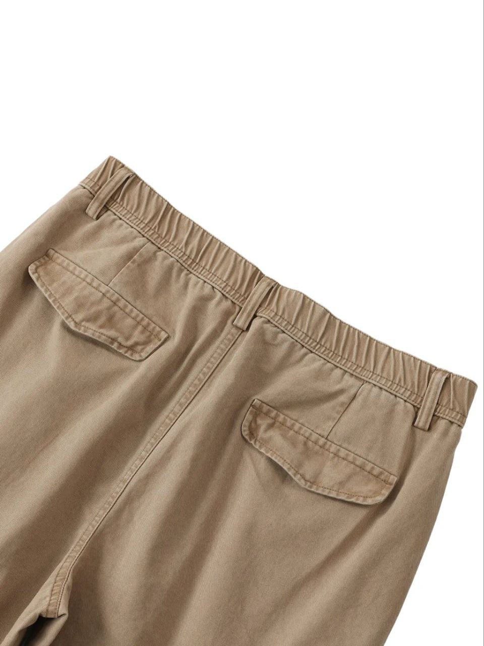 Cotton Elastic-Waist Cargos