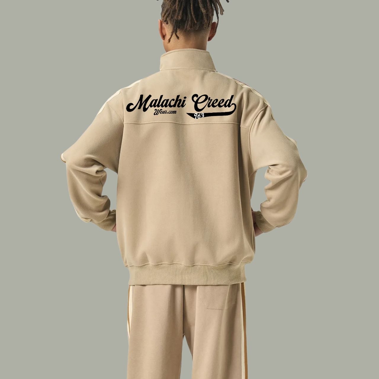 Contrast Side-Stripe Stand Collar Jacket