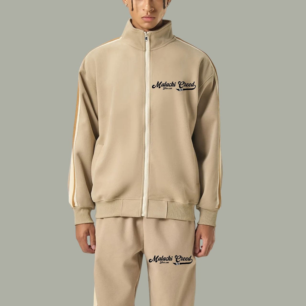 Contrast Side-Stripe Stand Collar Jacket