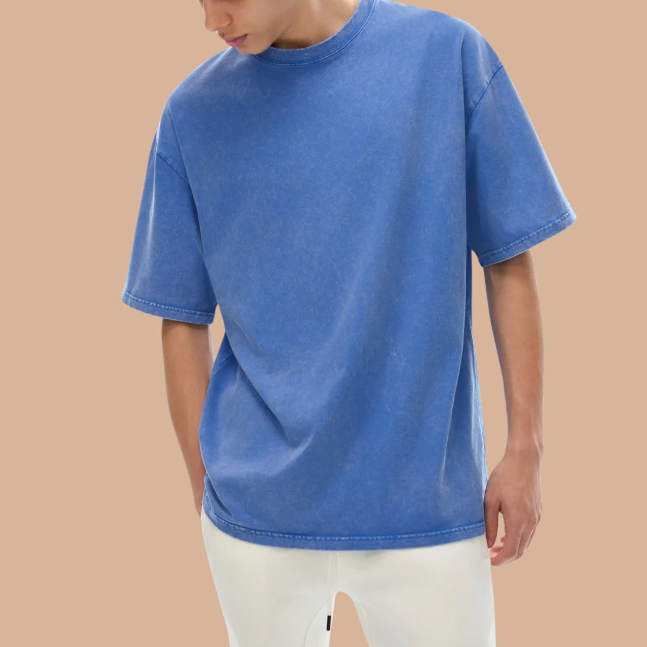 Snow Washed Oversized Cotton T-Shirt