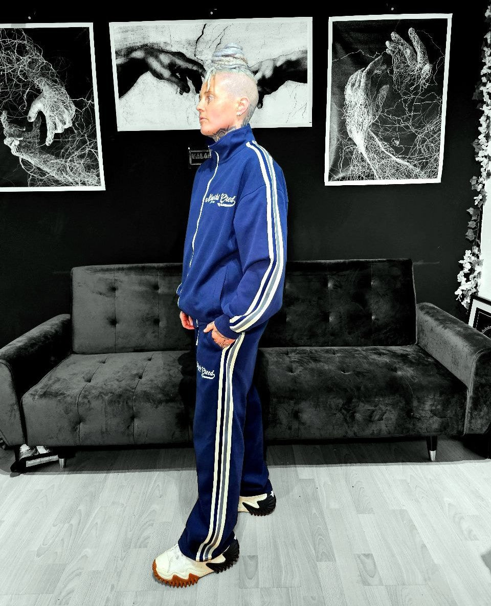 Contrast Side-Stripe Stand Collar Jacket