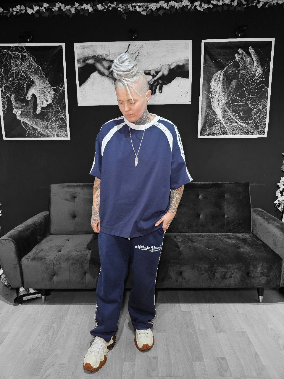 Contrast Side-Stripe Stand Collar Jacket