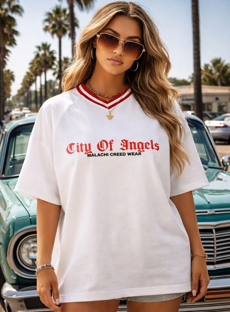 Contrast Lapel Collar Boxy T-Shirt